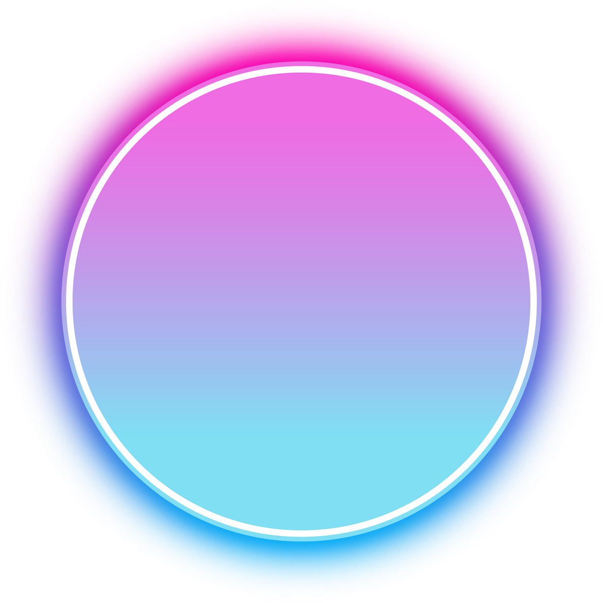 Neon glowing circle in blue and purple light